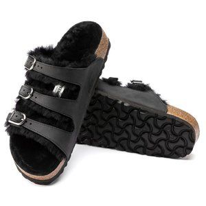 NEW Birkenstock Florida Fresh Shearling Black Size 38/7